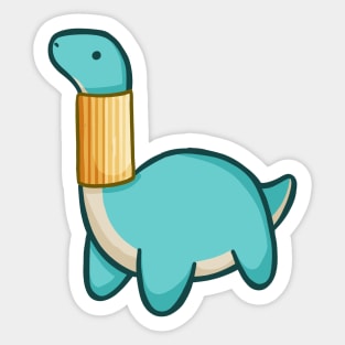 Long Neck stuck in pasta, Brontosaurus, Brachiosaurus Sticker